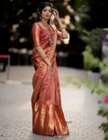 Copper Rose Traditional Banarasi Saree