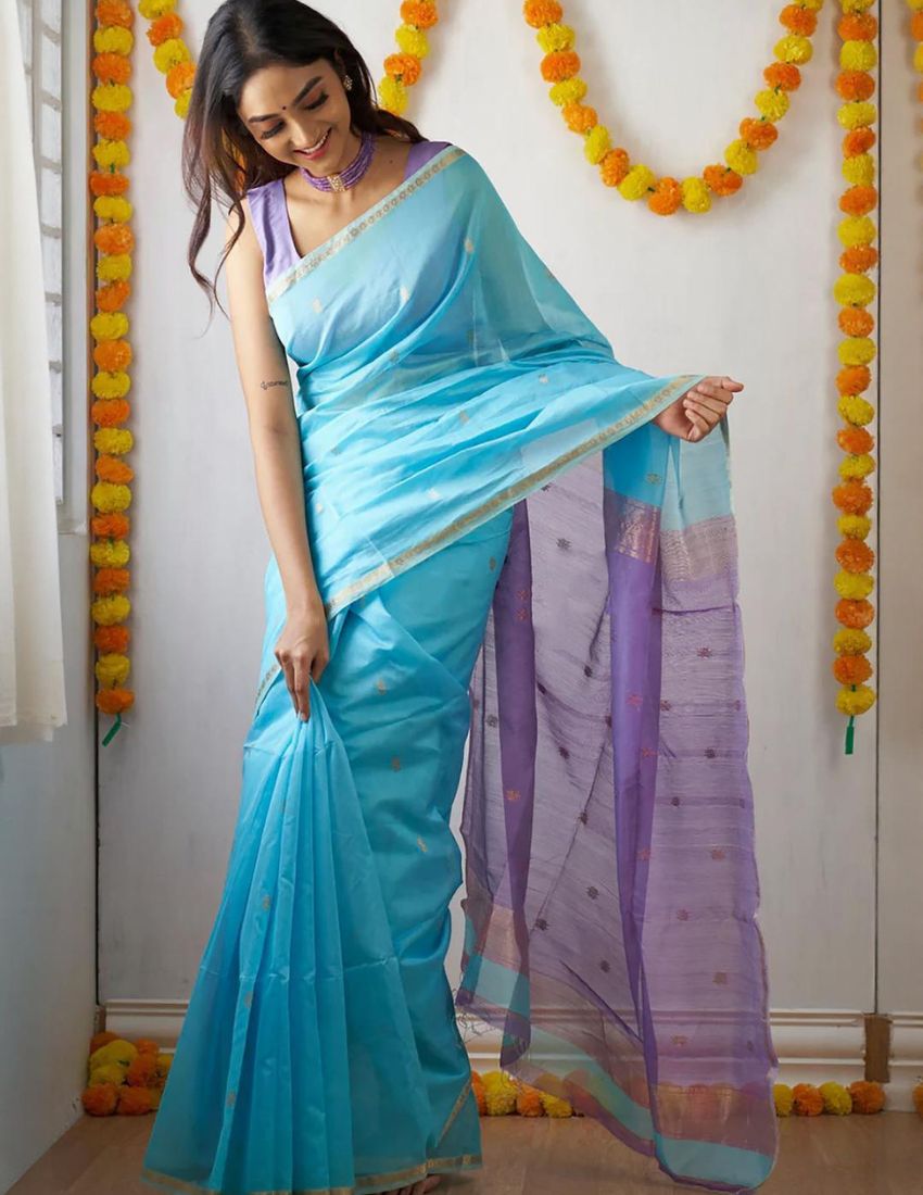 Firozi Butti Banarasi Saree