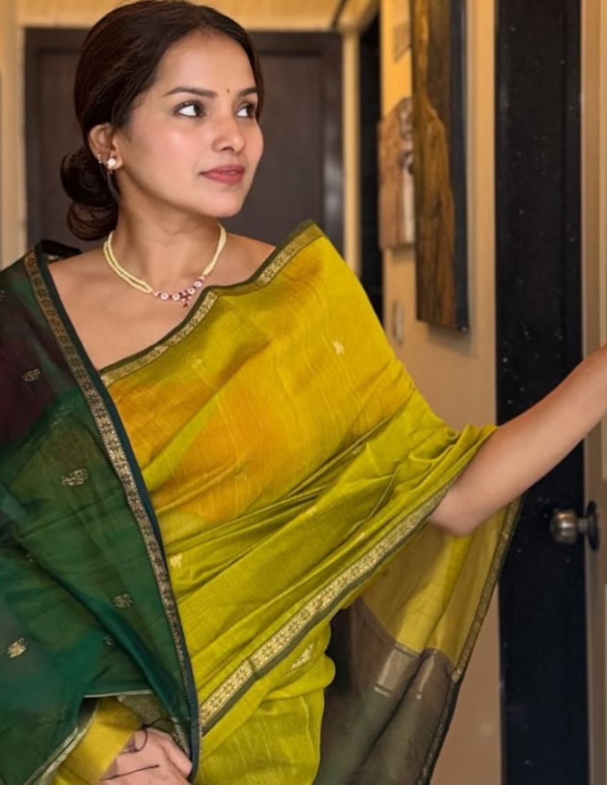 Lemon Butti Banarasi Saree