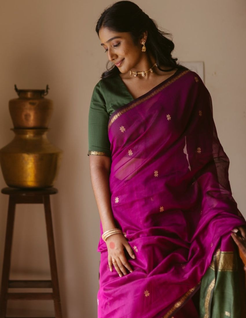 Wine Butti Banarasi Saree