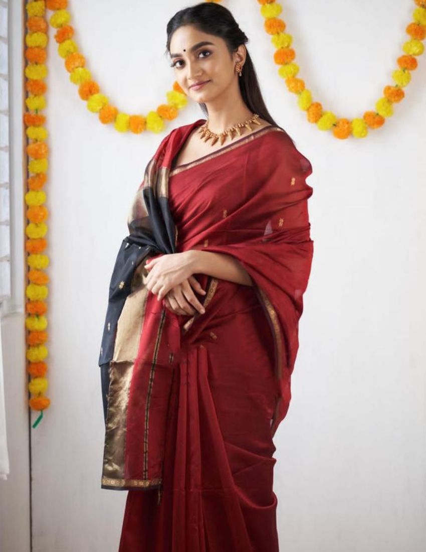 Red Butti Banarasi Saree