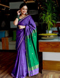 Dark Lavender Butti Banarasi Saree