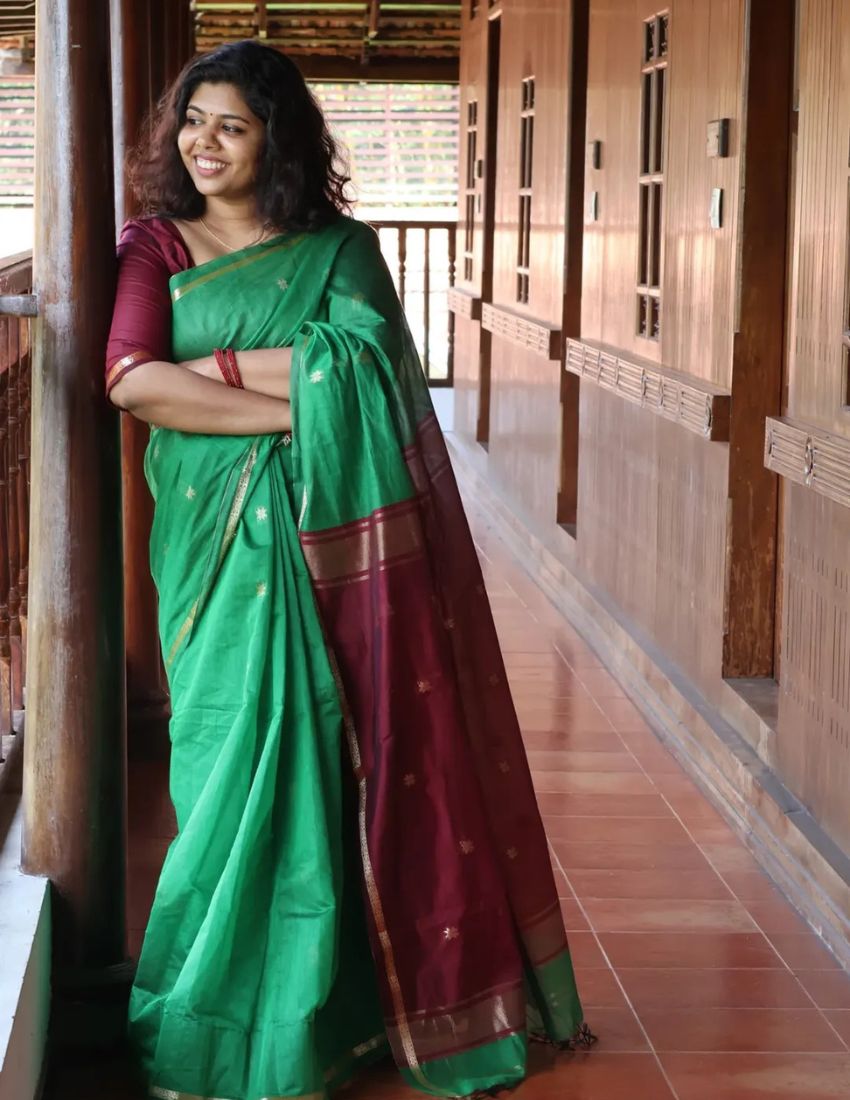 Lirli Green Butti Banarasi Saree