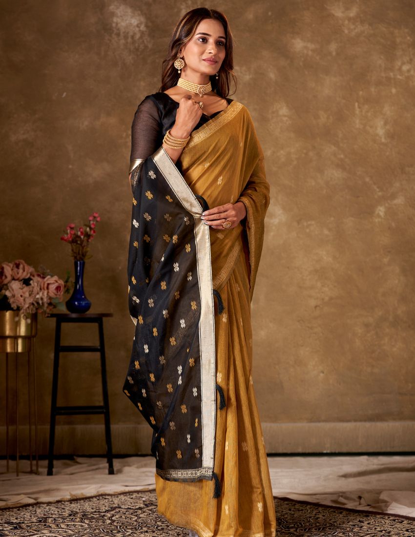 Mustard Butti Banarasi Saree