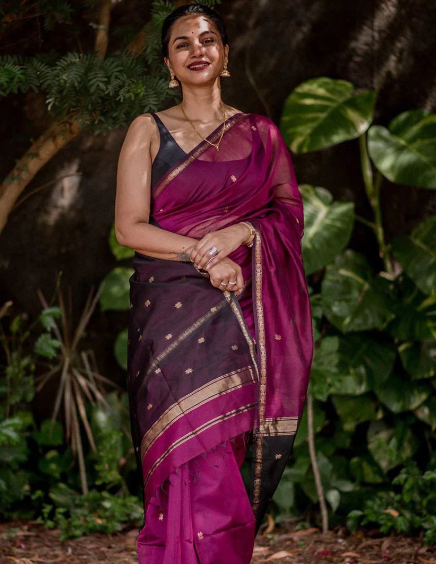 Cherry Pink Butti Banarasi Saree