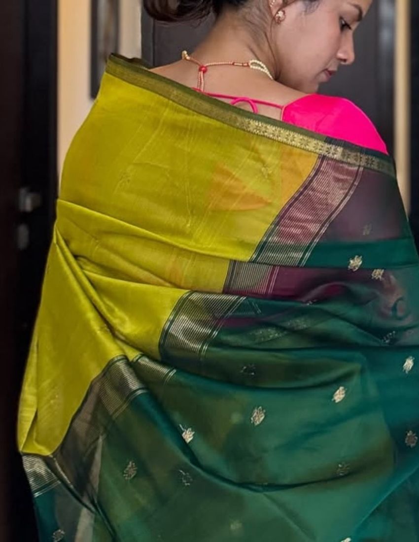Lemon Butti Banarasi Saree