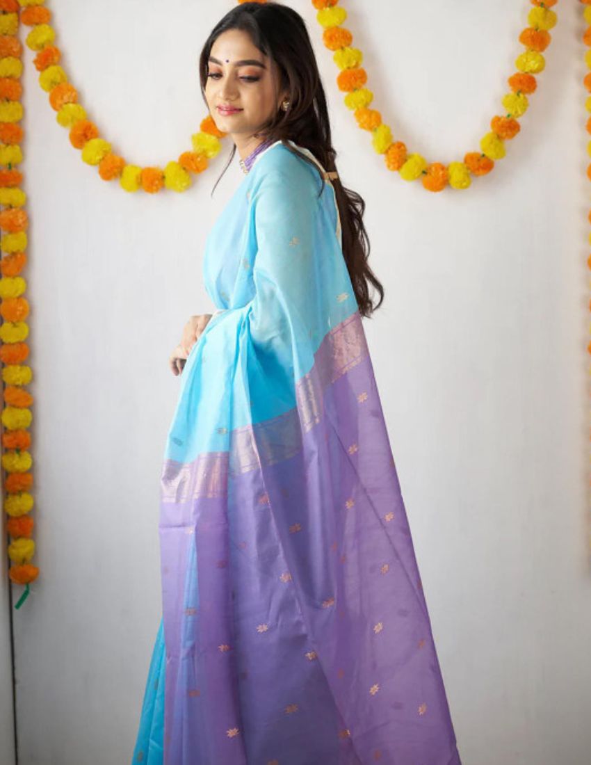 Firozi Butti Banarasi Saree