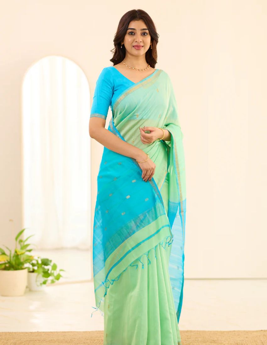 Pista Butti Banarasi Saree
