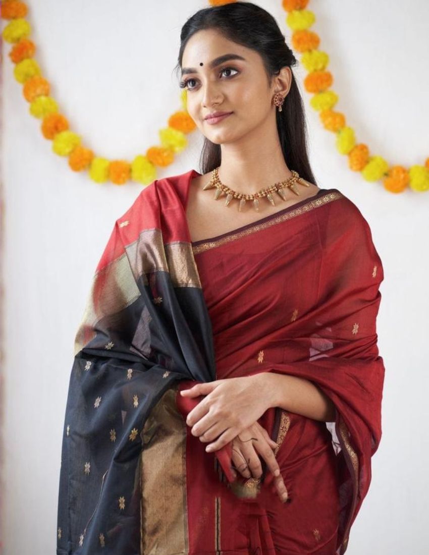 Red Butti Banarasi Saree