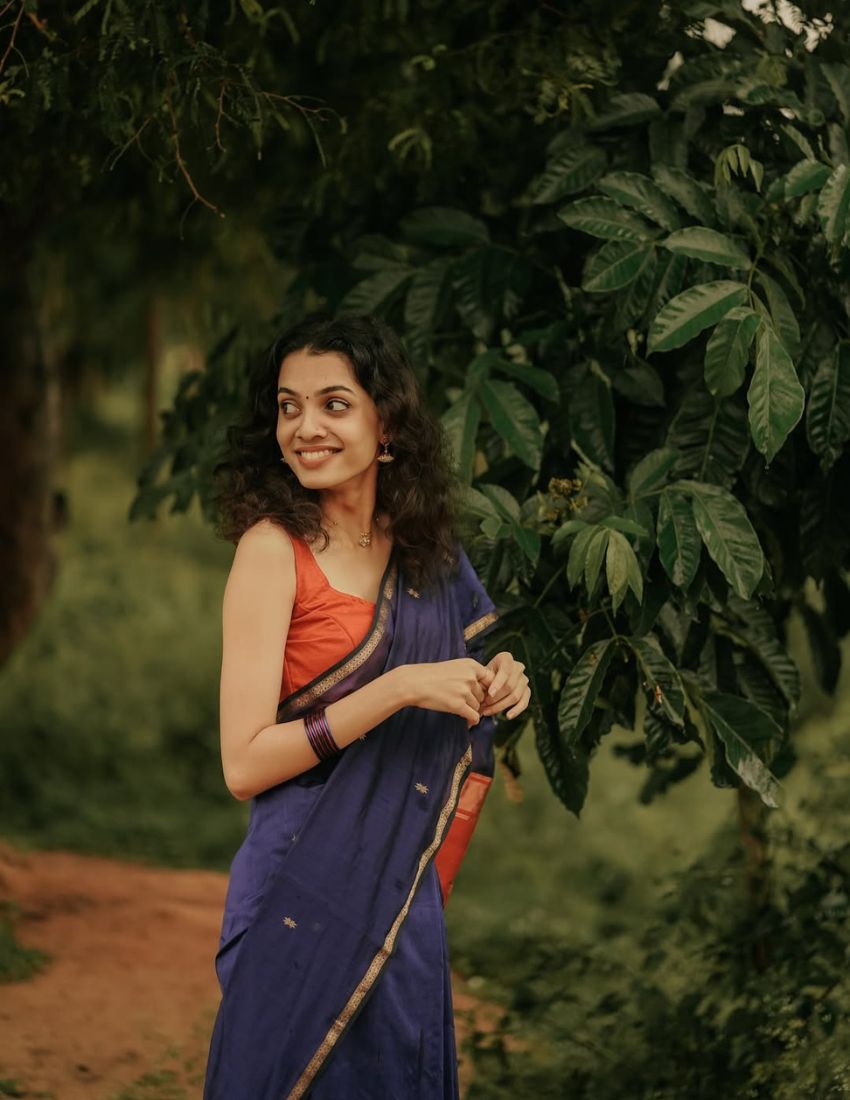 Blue Butti Banarasi Saree