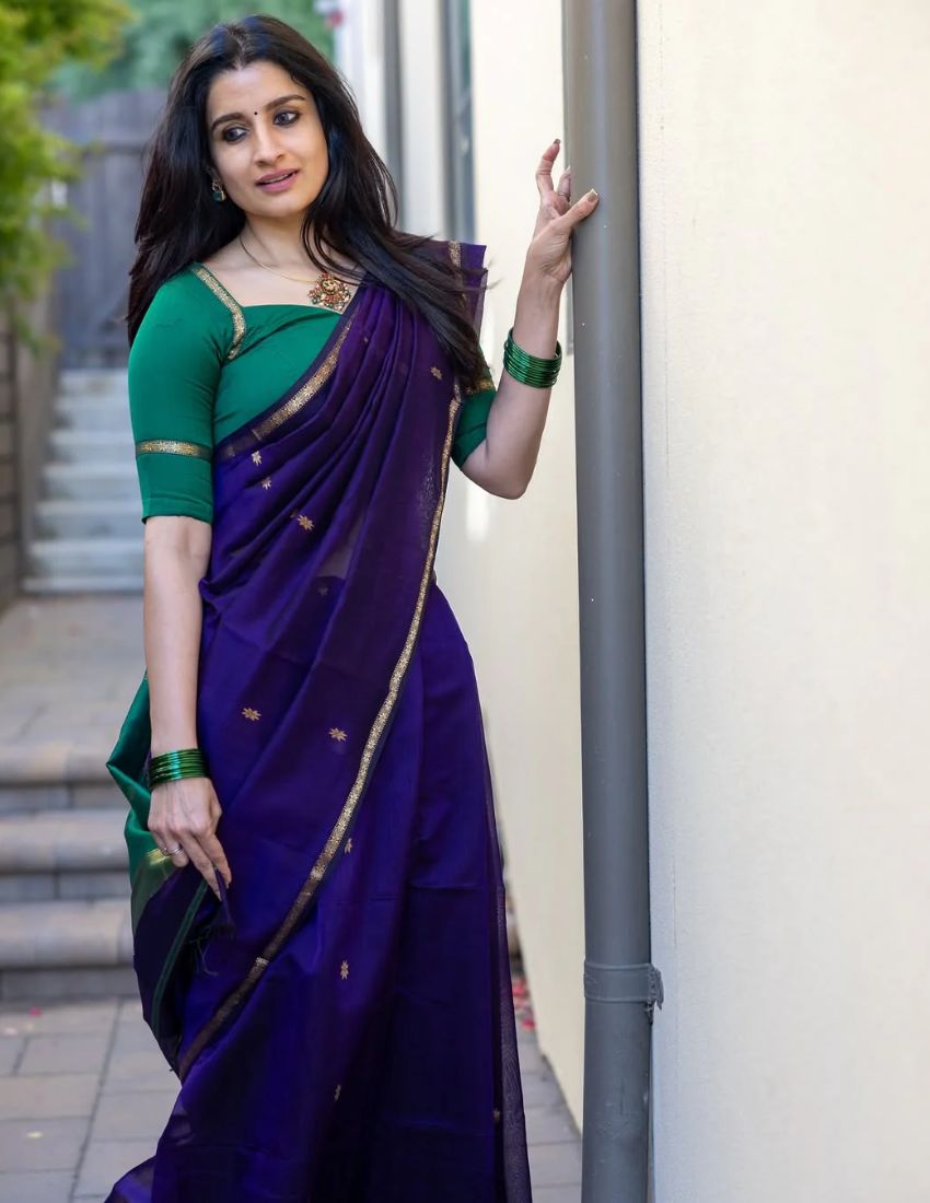 Royal Blue Butti Banarasi Saree