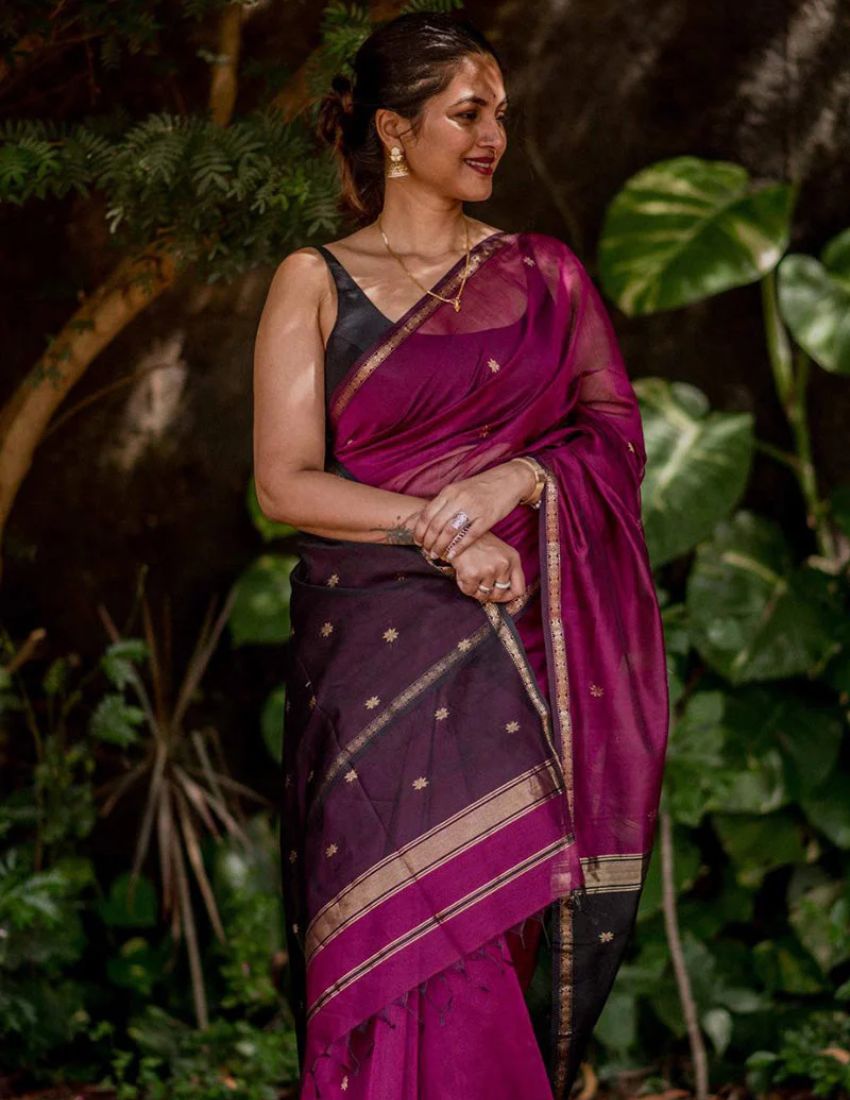Cherry Pink Butti Banarasi Saree
