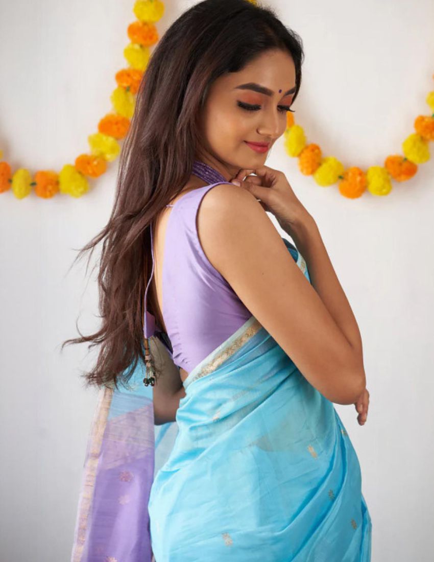 Firozi Butti Banarasi Saree