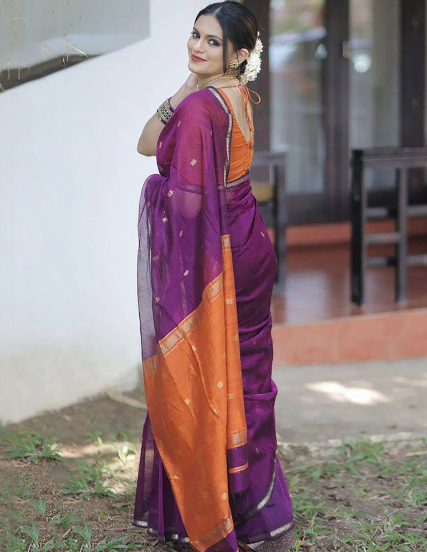 Wine Butti Banarasi Saree