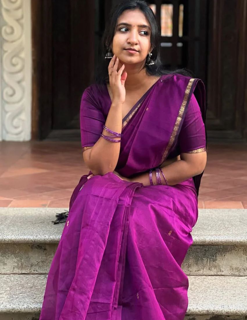 Magenta Butti Banarasi Saree