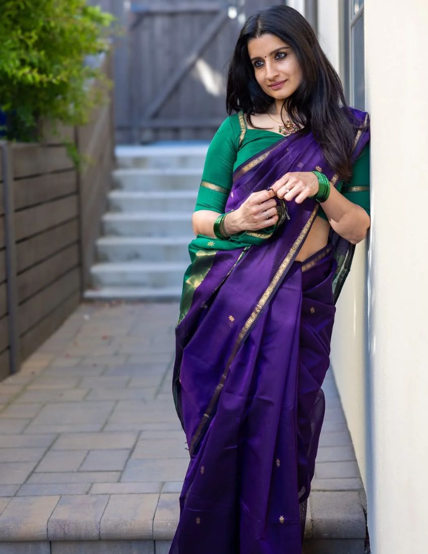 Royal Blue Butti Banarasi Saree