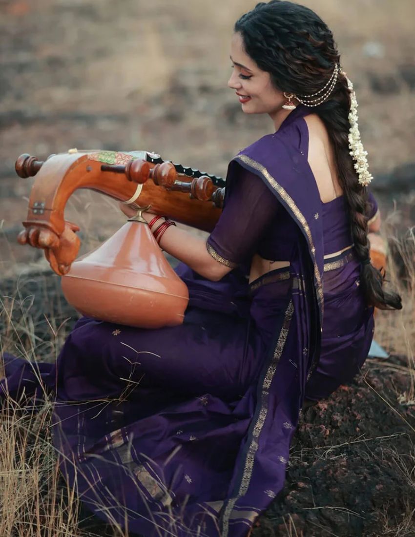 Wine Butti Banarasi Saree