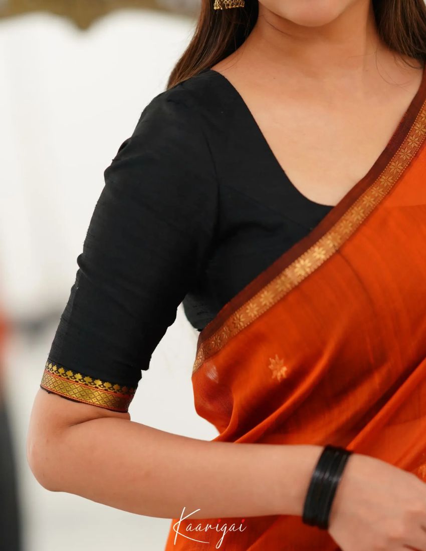 Orange Butti Banarasi Saree