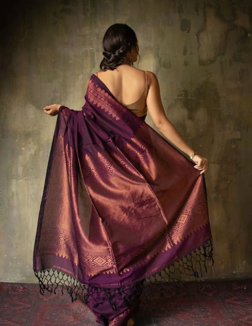 Wine Heritage Border Saree