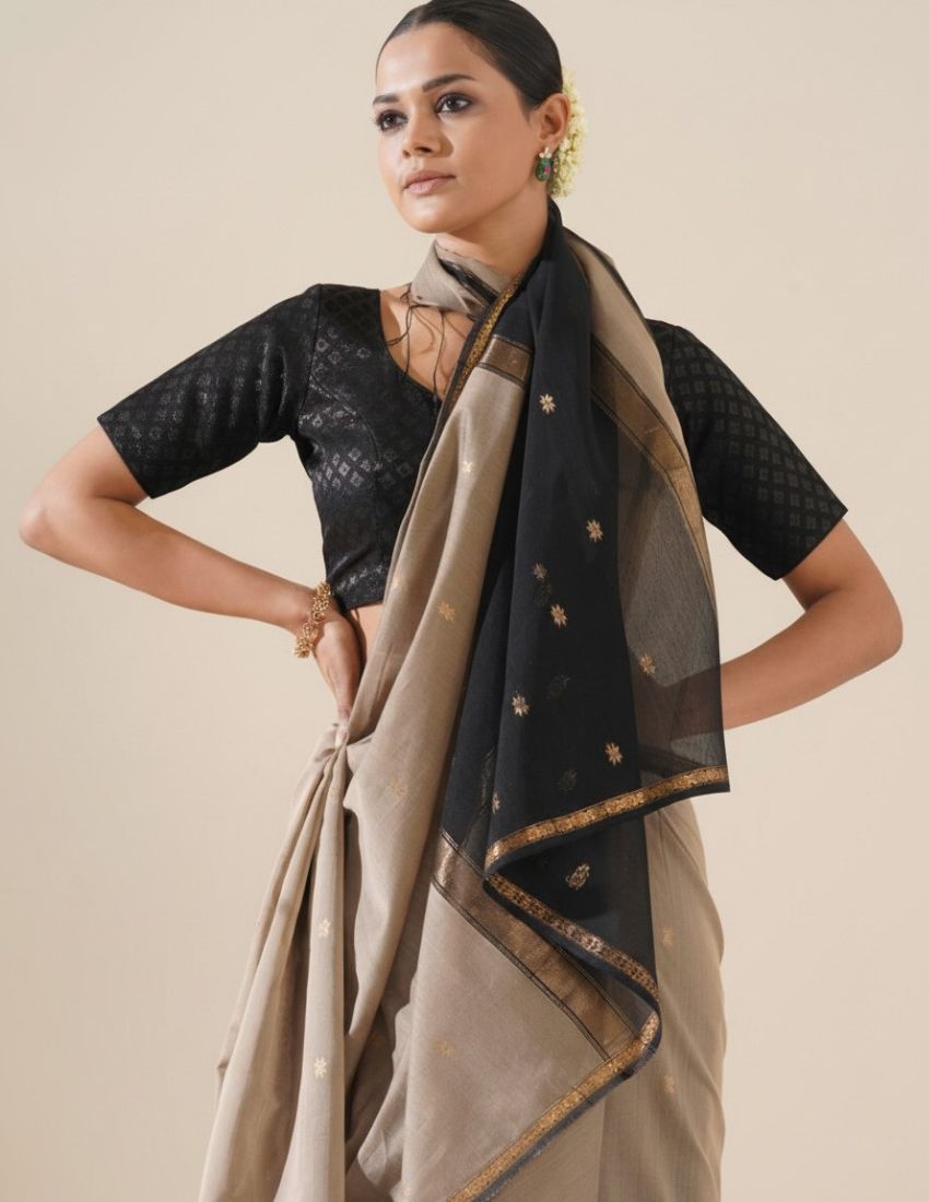 Chiku Butti Banarasi Saree