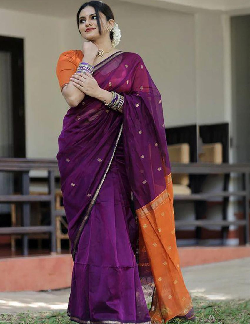 Wine Butti Banarasi Saree