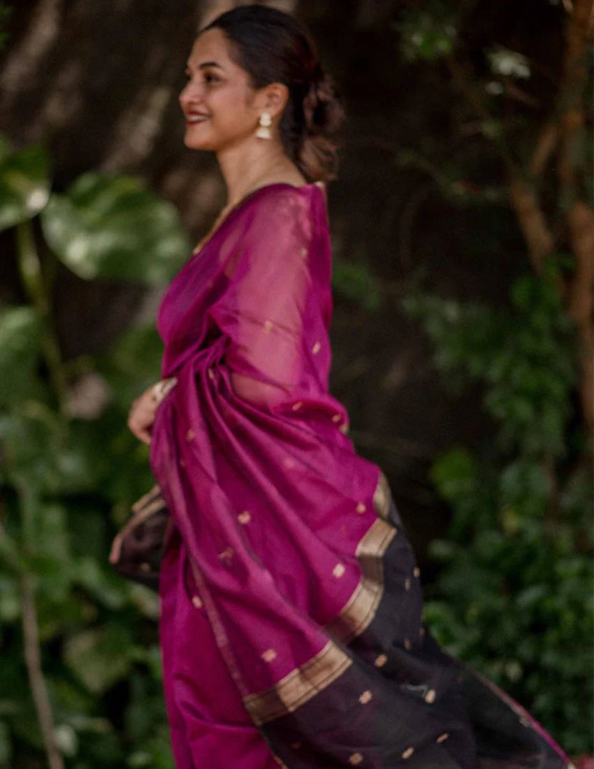 Cherry Pink Butti Banarasi Saree