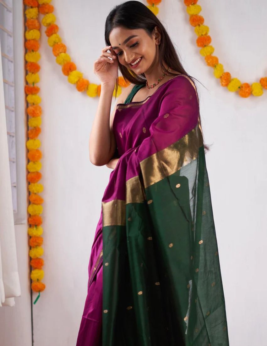 Wine Butti Banarasi Saree