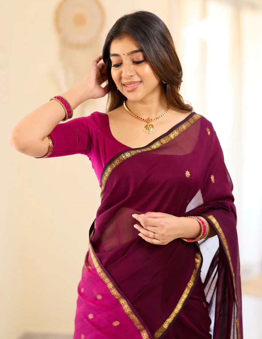 Chocolate Butti Banarasi Saree