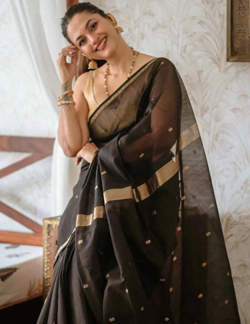 Black Butti Banarasi Saree
