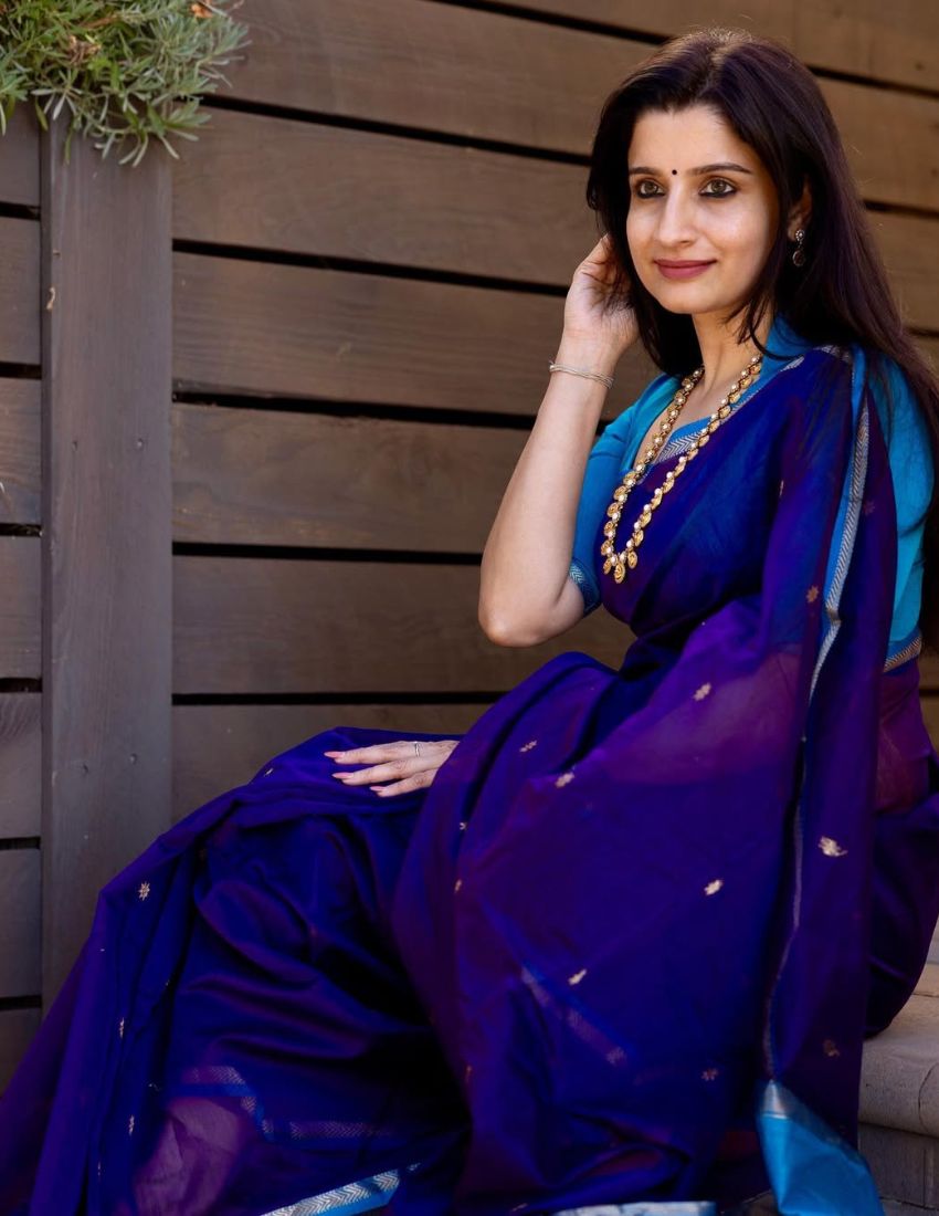Purple Butti Banarasi Saree