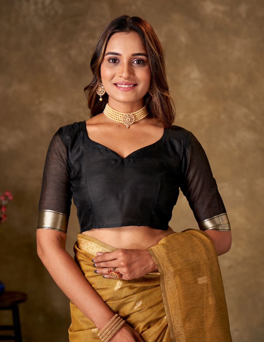 Mustard Butti Banarasi Saree