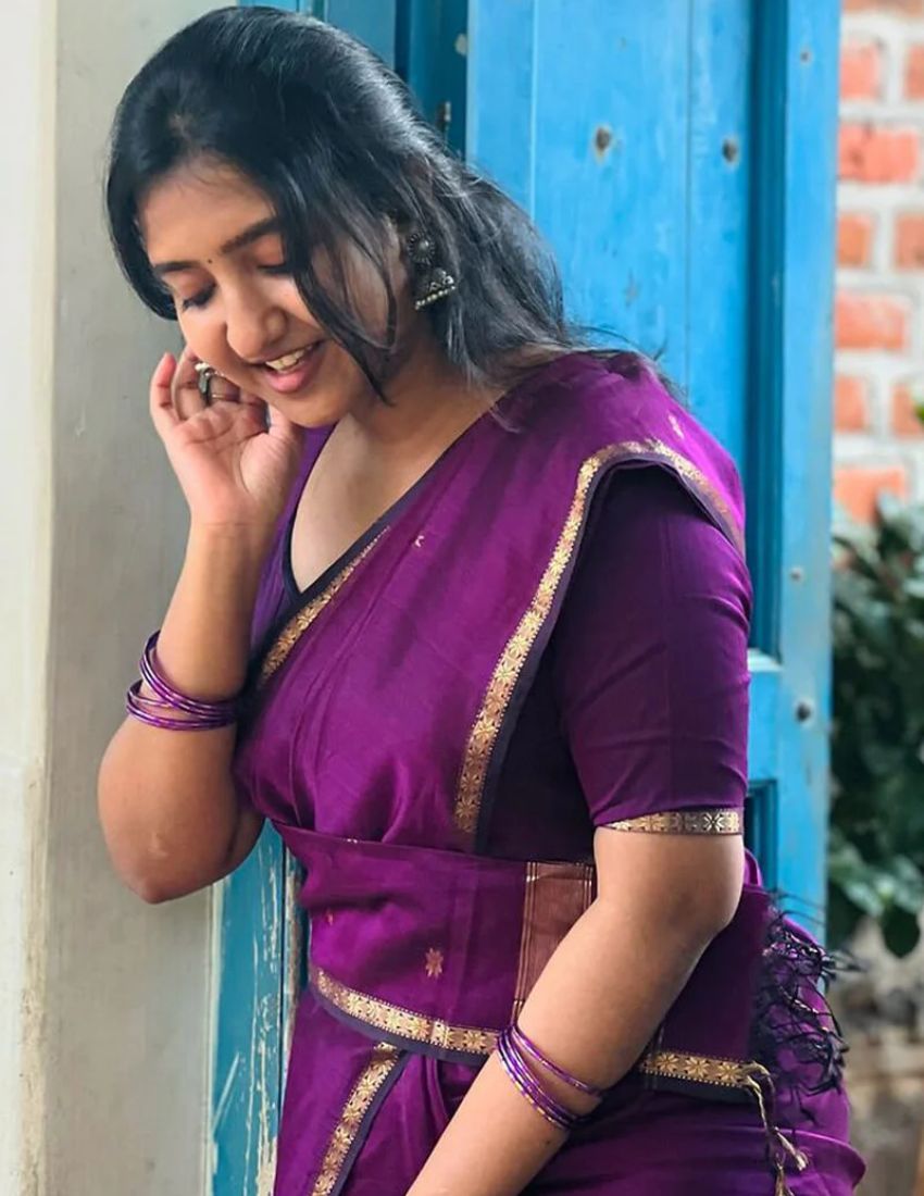 Magenta Butti Banarasi Saree