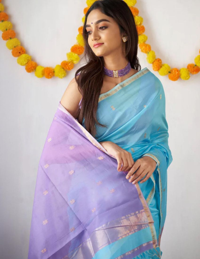 Firozi Butti Banarasi Saree
