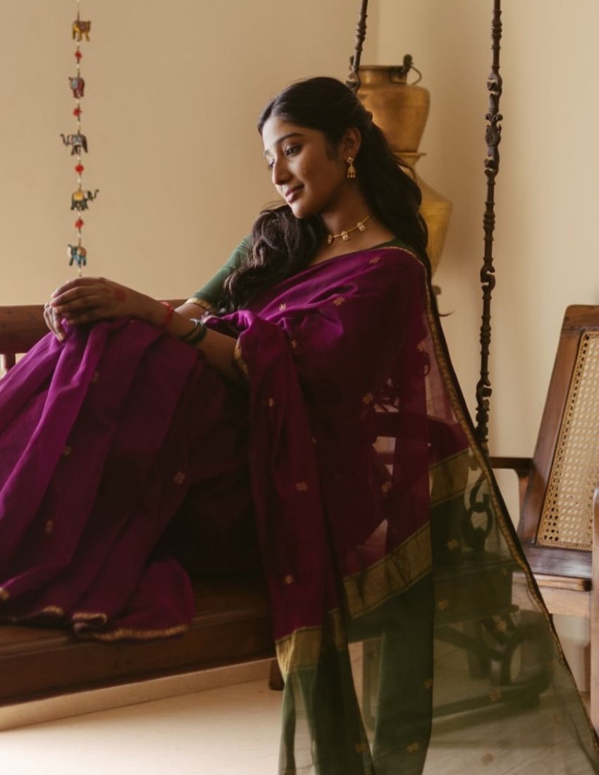 Wine Butti Banarasi Saree