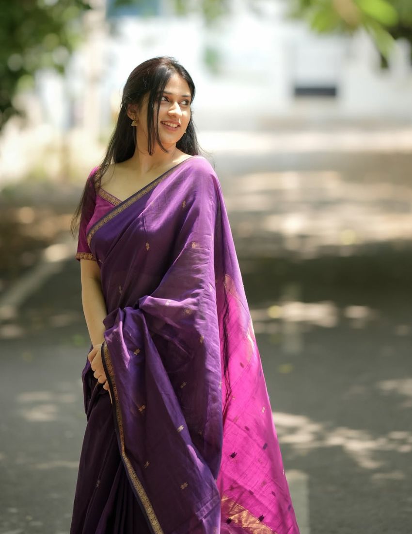 Purple Butti Banarasi Saree