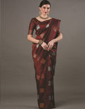 Maroon Geometric Butta Saree