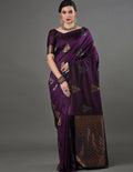 Purple Woven Motif Banarasi Saree