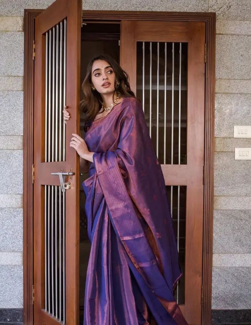 Purple Traditional Border Saree