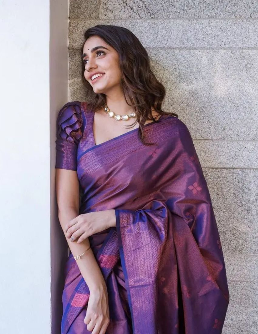 Purple Traditional Border Saree
