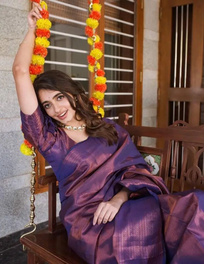 Purple Traditional Border Saree